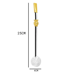 Bomba Para Chimarrão Com Anel Cuia E Biqueira Suprema Gold - Taumer - Manufakt