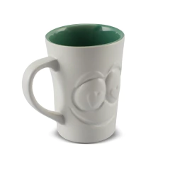 Caneca De Cerâmica 300ml Zé In Love Ceraflame Gourmet Branco Fosco/Pistache