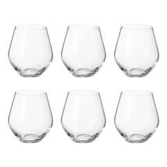 jogo de seis copos redondos baixos 