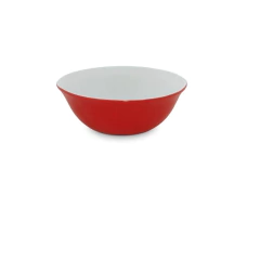 bowl de cerâmica redondo vermelho com o interior branco 