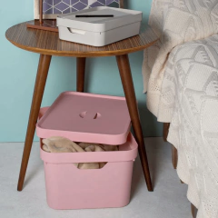 Caixa Organizadora Cube G C/ Tampa 32 Litros Chumbo - loja online