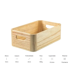 Caixa Domo 8L 22 x 33 x 12cm Paulownia OU - comprar online