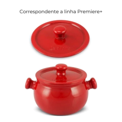 Tampa de cerâmica Ceraflame Premiere+ de 16cm na cor chocolate, mostrando tanto a tampa quanto o recipiente.