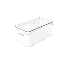 Organizador De Armários C/Tampa Clear 30x15x13cm Transparente OU