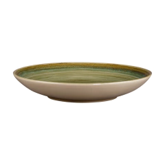 Prato De Porcelana Redondo Fundo 23cm Sem Borda Rakstone Verde Rak Porcelanas - Verde Rakstone