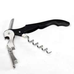 Saca-Rolhas Tradicional Vinho Garrafa Manual Inox Preto Prana - comprar online