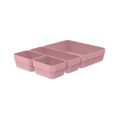 Conjunto Organizadores De Gaveta Logic Mini/M/G Rosa Quartz Ou