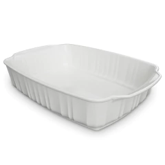 Assadeira Travessa De Cerâmica Ceraflame Twist 34,5x22x7cm 3000ml Branco