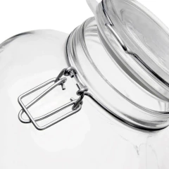 Pote de vidro hermético de 5 litros com tampa de metal e fecho de clip