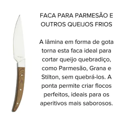 Imagem do Conjunto De Facas Para Queijos Caseus Em Aço Inox Com Cabo Em Madeira Legnoart