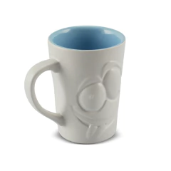 Caneca De Cerâmica 150ml Zé Lelé Ceraflame Gourmet Branco Fosco/Azul Bebe