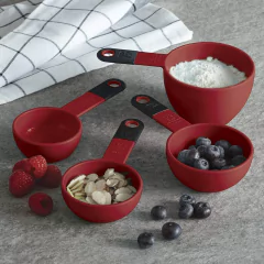 Conjunto 4 Xícaras Medidoras Vermelho/Preto KitchenAid - Manufakt
