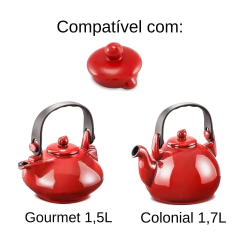 tampa compatível com as chaleiras gourmet 1,5 litros e colonial 1,7 litros