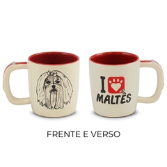Caneca De Cerâmica Pet Cachorro 350ml Ceraflame Gourmet MALTÊS na internet