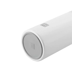 fundo emborrachado da garrafa térmica branca / cinza