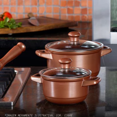 Panela De Cerâmica Ceraflame Duo 14cm 900ml Cobre - comprar online