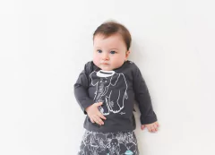 Camiseta Manga Longa Noeser Elephant Cinza - 62/68 cm - Manufakt