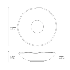 Conjunto C/ 06 Pratos Fundos Orgânico Preto Matte Ø 21,2cm Porto Brasil - Manufakt