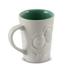 Caneca De Cerâmica 300ml Zé Lelé Ceraflame Gourmet Branco Fosco/Pistache