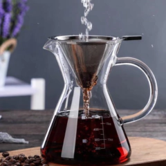 Passador De Café Em Vidro Com Filtro Em Aço Inox 400Ml Oxford - comprar online