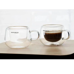 Conjunto C/ 2 Xícaras De Café Parede Dupla Com Alça 100ml Bugatti na internet