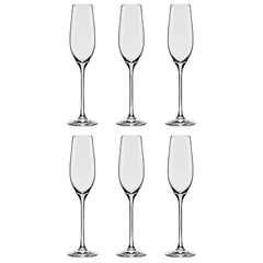 seis taças de cristal para espumante 