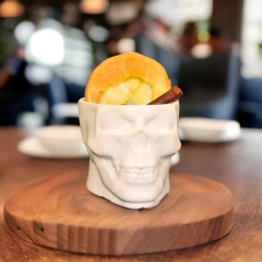 Copo Para Drinks Caveira Old Skull Branco Fosco Ceraflame na internet