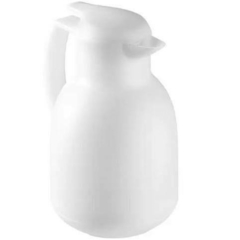 Garrafa térmica toda branca da marca Zeifheit com capacidade para 1 litro, em fundo branco.