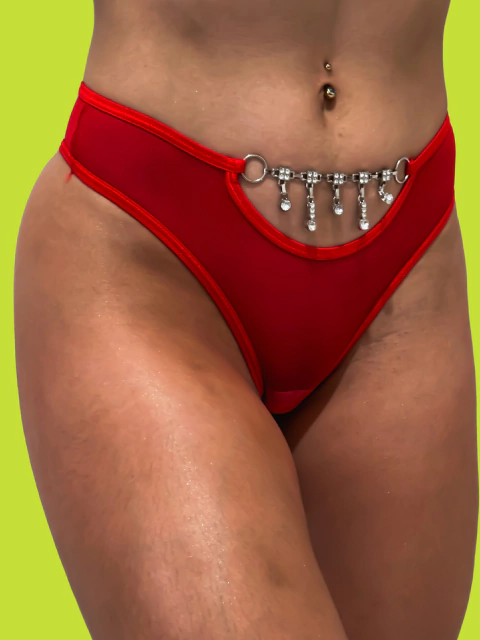 Calcinha Tule Khalifa- VERMELHA (veste do P ao G)