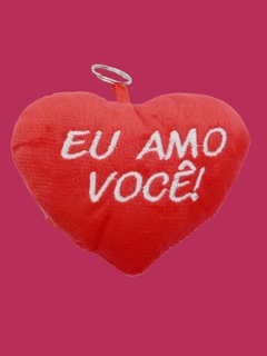 Chaveiro Coração em Pelucia "EU AMO VOCÊ"