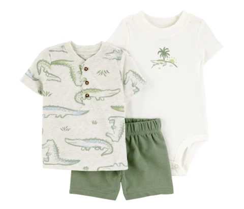 Trio de verão Carters - Jacaré