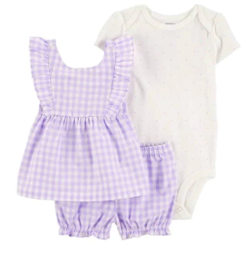 Trio de verão Carters - xadrez