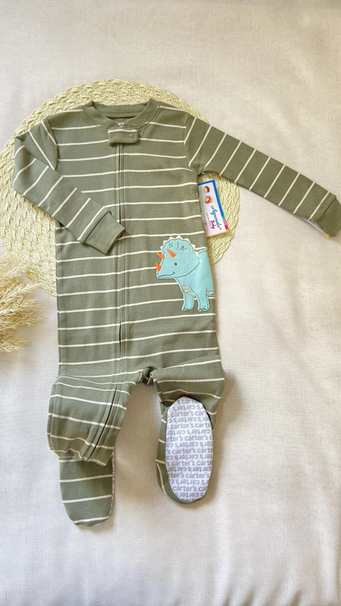 Macacão Carter’s em algodão - Dino verde - comprar online