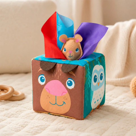 Cubo Pañuelitos Sorpresa - Cubo sensorial 6m+
