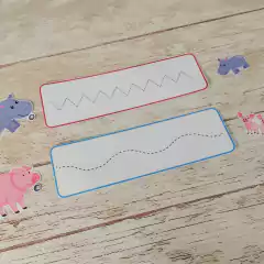 Familia de animales con grafomotricidad