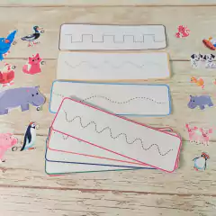 Familia de animales con grafomotricidad