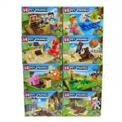 Imagen de Bloques "8 en 1" Minecraft - encastrables tipo Lego -
