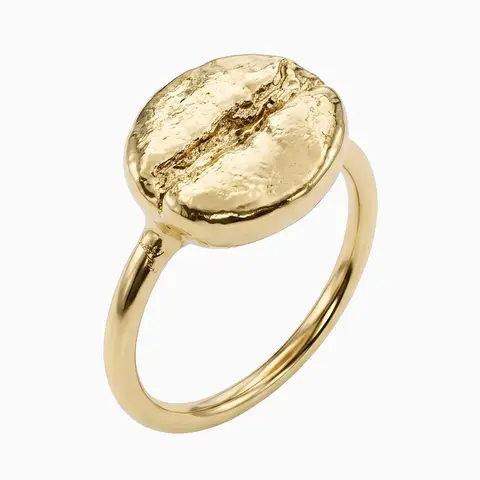Anel Grão de Café Natural | Banhado a Ouro 18k - Carla Visintini Biojoias