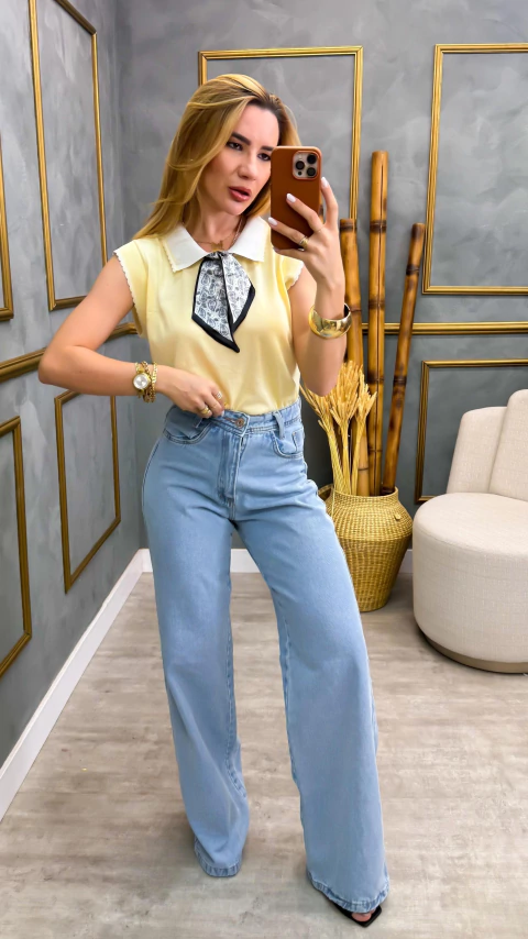 Calça Wide Leg Ref85500 - comprar online