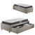 Cama Box Solteiro com Gaveta 88x188 cm Revestida em Linho Bege com Colchão Pantanal Anjos