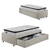 Cama Box Solteiro com Gaveta 88x188 cm Revestida em Courino Linho Areia com Colchão Cama inHouse Ecoflex