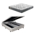 Cama Box com Baú King Courino Linho Areia 193x203 com Colchão Adapto Molas Ensacadas Ecoflex