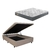 Cama Box Casal com Baú Courino Linho Bege 138x188 com Colchão Adapto Molas Ensacadas Ecoflex