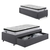Cama Box Solteiro com Gaveta 88x188 cm Revestida em Suede Cinza com Colchão Cama inHouse Ecoflex