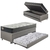 Bicama Box Baú 96x203x42 Courino Linho Cinza com Colchão Adapto Molas Ensacadas Ecoflex