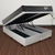 Cama Box Super King Baú Courino Linho Areia 193x203 com Colchão Adapto Molas Ensacadas Ecoflex na internet