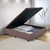 Base Box Baú Viúva 128x188x42cm Suede Marrom com Pistão a Gás