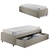 Cama Box Solteirão com Gaveta 88x188 cm Revestida em Linho Bege com Colchão Hanover Inducol