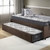 Bicama Box Solteirão 96x203 Suede Marrom com Dois Colchões Adapto Molas Ensacadas Ecoflex