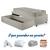 Cama Box Solteiro com Gaveta 88x188 cm Revestida em Courino Linho Areia com Colchão Airtech Ortobom